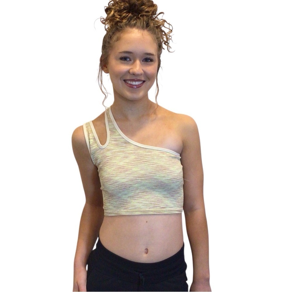 Offline by Aerie One Shoulder Longline Sports Bra Pastel Recharge M